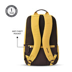 VIPUL VIBE Classic 4 19"/31L anti theft faux leather Medium Water Resistant Laptop Backpack/Casual Backpack/Daypack/Travel Backpack/College Bag For Men/Women(Yellow - Brown)