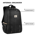 Classic 18" faux leather anti theft laptop backpack (BLACK - BLACK)