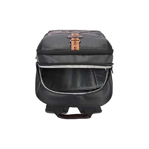 VIPUL VIBE Classic 6 18"/31L Antitheft Large Faux Leather Water Resistant Laptop backpack/Laptop backpack/Casual Backpack/Daypack/Travel Backpack/College Bag For Men/Women(Black-Brown)