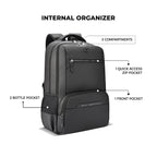 VIPUL VIBE Quantum 3 18"/29L Antitheft Large Faux Leather Water Resistant Laptop backpack with Raincover/Laptop backpack/Casual Backpack/Daypack/Travel Backpack/College Bag For Men/Women(Black-Black)