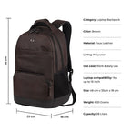 VIPUL VIBE Vintage 2 18"/28L Large Anti Theft Faux Leather Water Resitant Laptop Backpack/Office Bag/ Casual Bag/Travel Backpack for Men/Women (Brown - Black)