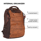 Gear Aspire 4 18"/31L Large Faux Leather Water Resistant Laptop backpack/Laptop backpack/Casual Backpack/Daypack/Travel Backpack/College Bag For Men/Women(Tan-Brown)