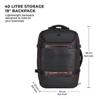 Gear Turbo 4 19"/40L Anti Theft Large Water Resistant Laptop Backpack with Raincover/Casual Backpack/Daypack/Travel Backpack/College Bag For Men/Women(Brown-Black)