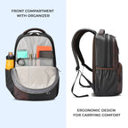 VIPUL VIBE Vintage 2 Faux Leather(Without Antitheft) 19"/34L Large Water Resistant Laptop Backpack/Casual Backpack/Daypack/Travel Backpack/College Bag For Men/Women(Black-Brown)