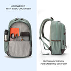 VIPUL VIBE Classic 4 Faux Leather (Without Anti Theft) 16"/20L Medium Water Resistant Laptop Backpack/Casual Backpack/Daypack/Travel Backpack/College Bag For Men/Women(Sage Green - Brown)