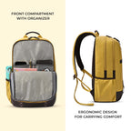 VIPUL VIBE Classic 4 19"/31L anti theft faux leather Medium Water Resistant Laptop Backpack/Casual Backpack/Daypack/Travel Backpack/College Bag For Men/Women(Yellow - Brown)