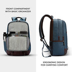 VIPUL VIBE Classic 4 19"/31L Anti Theft Faux Leather Medium Water Resistant Laptop Backpack/Casual Backpack/Daypack/Travel Backpack/College Bag For Men/Women(Teal-Brown)