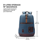 Gear Classic 6 18"/31L Antitheft Large Faux Leather Water Resistant Laptop backpack/Laptop backpack/Casual Backpack/Daypack/Travel Backpack/College Bag For Men/Women(Teal-Brown)
