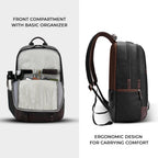 VIPUL VIBE Classic 4 19"/31L Anti Theft Faux Leather Medium Water Resistant Laptop Backpack/Casual Backpack/Daypack/Travel Backpack/College Bag For Men/Women(Black-Brown)