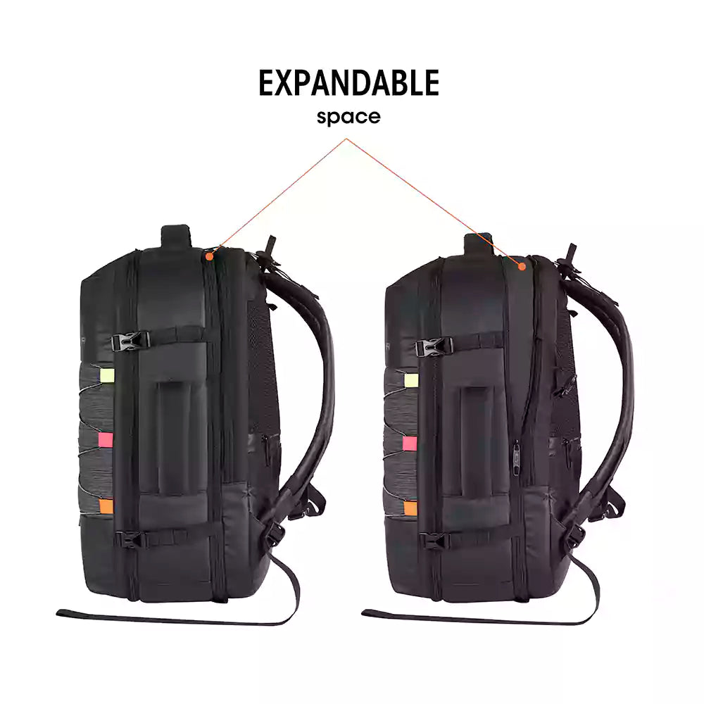 Gear Turbo 21"/45L Large Water Resistant Anti theft Laptop Backpack with Raincover | Backpack | Daypack |Briefcase | Travel Bag For Men/Women (Black - White)