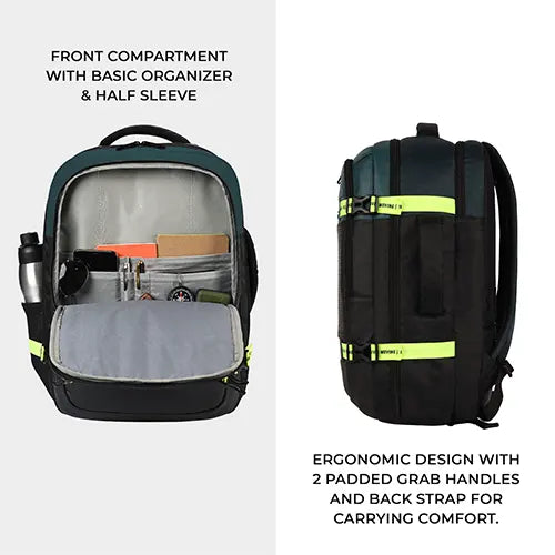Gear Turbo 3 anti theft faux leather with raincover 40L (Black Teal)