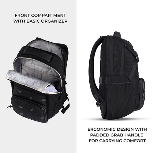 VIPUL VIBE Aspire 4 18"/31L Large Faux Leather Water Resistant Laptop backpack/Laptop backpack/Casual Backpack/Daypack/Travel Backpack/College Bag For Men/Women(Black-Grey)