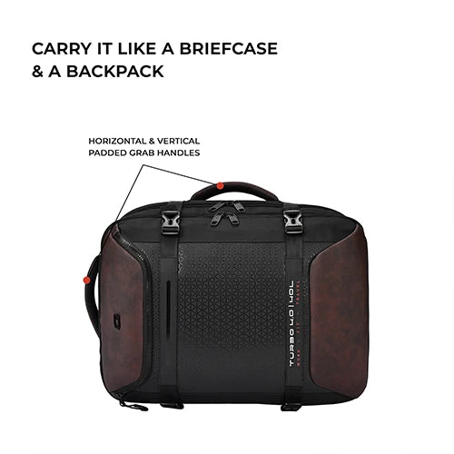 VIPUL VIBE Turbo 4 19"/40L Anti Theft Large Water Resistant Laptop Backpack with Raincover/Casual Backpack/Daypack/Travel Backpack/College Bag For Men/Women(Black-Brown)