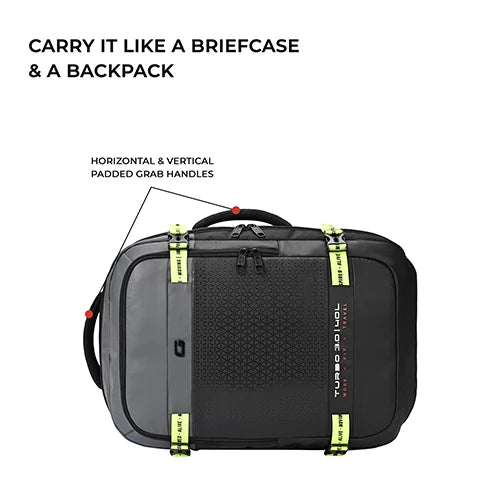 Turbo 3 anti theft faux leather with raincover 19"/40L (Black-Grey)