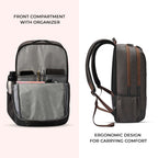 VIPUL VIBE Classic 4 19"/31L anti theft faux leather Medium Water Resistant Laptop Backpack/Casual Backpack/Daypack/Travel Backpack/College Bag For Men/Women(Brown - Black)