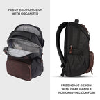 VIPUL VIBE Aspire 3 19"/35L Faux Leather Large Water Resistant Laptop Backpack | Casual Backpack | Daypack | Travel Backpack | College Bag For Men/Women(Brown-Black)