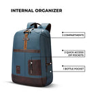 Gear Classic 6 18"/31L Antitheft Large Faux Leather Water Resistant Laptop backpack/Laptop backpack/Casual Backpack/Daypack/Travel Backpack/College Bag For Men/Women(Teal-Brown)