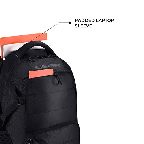 VIPUL VIBE Aspire 19”/30L Large Water Resistant Laptop Backpack | Casual Backpack | Daypack | Travel Backpack | College Bag For Men/Women (Black)