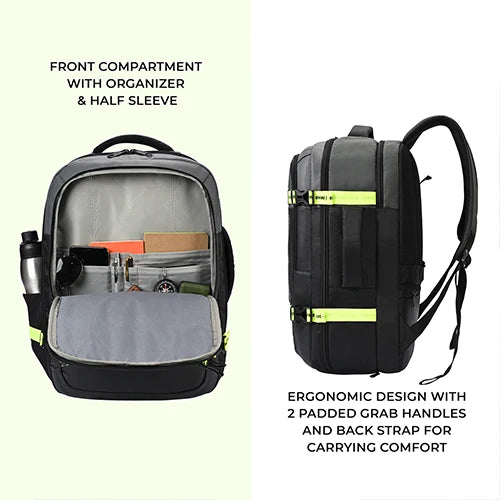 Turbo 3 anti theft faux leather with raincover 19"/40L (Black-Grey)