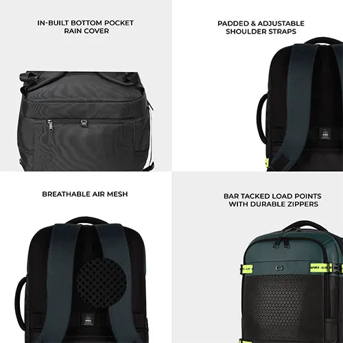 Gear Turbo 3 anti theft faux leather with raincover 40L (Black Teal)