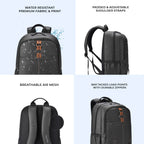 VIPUL VIBE Classic 4 Faux Leather (Without Anti Theft) 16"/20L Medium Water Resistant Laptop Backpack/Casual Backpack/Daypack/Travel Backpack/College Bag For Men/Women(Black - Black)