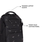 VIPUL VIBE Aspire 3 19"/35L Faux Leather Large Water Resistant Laptop Backpack | Casual Backpack | Daypack | Travel Backpack | College Bag For Men/Women(Black-Grey)