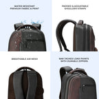 VIPUL VIBE Vintage 2 Faux Leather(Without Antitheft) 19"/34L Large Water Resistant Laptop Backpack/Casual Backpack/Daypack/Travel Backpack/College Bag For Men/Women(Black-Brown)