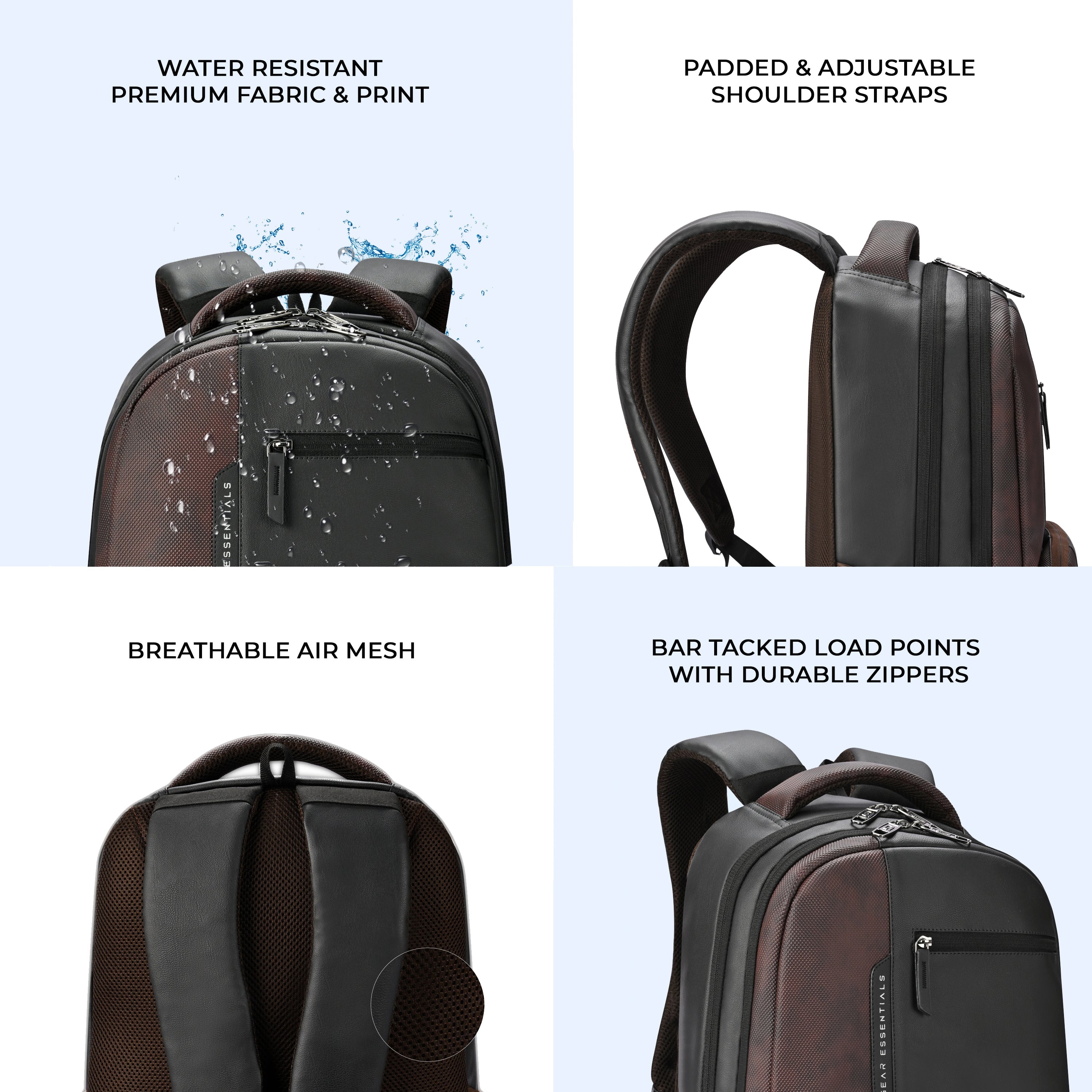 VIPUL VIBE Vintage 2 Faux Leather(Without Antitheft) 19"/34L Large Water Resistant Laptop Backpack/Casual Backpack/Daypack/Travel Backpack/College Bag For Men/Women(Black-Brown)