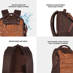 Gear Aspire 4 18"/31L Large Faux Leather Water Resistant Laptop backpack/Laptop backpack/Casual Backpack/Daypack/Travel Backpack/College Bag For Men/Women(Tan-Brown)