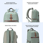 VIPUL VIBE Classic 4 Faux Leather (Without Anti Theft) 16"/20L Medium Water Resistant Laptop Backpack/Casual Backpack/Daypack/Travel Backpack/College Bag For Men/Women(Sage Green - Brown)