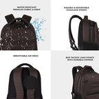 VIPUL VIBE Vintage 2 18"/28L Large Anti Theft Faux Leather Water Resitant Laptop Backpack/Office Bag/ Casual Bag/Travel Backpack for Men/Women (Brown - Black)
