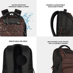 VIPUL VIBE Aspire 4 18"/31L Large Faux Leather Water Resistant Laptop backpack/Laptop backpack/Casual Backpack/Daypack/Travel Backpack/College Bag For Men/Women(Brown-Black)