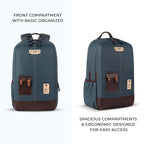 VIPUL VIBE Classic 2 19"/31L Anti Theft Faux leather Large Water Resistant Laptop Backpack/Casual Backpack/Daypack/Travel Backpack/College Bag For Men/Women (Teal - Brown)
