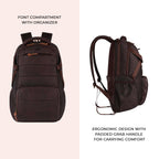 Gear Aspire 3 19"/31L Faux Leather Large Water Resistant Laptop Backpack | Casual Backpack | Daypack | Travel Backpack | College Bag For Men/Women(Brown - Brown)