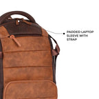 VIPUL VIBE Aspire 4 18"/31L Large Faux Leather Water Resistant Laptop backpack/Laptop backpack/Casual Backpack/Daypack/Travel Backpack/College Bag For Men/Women(Tan-Brown)