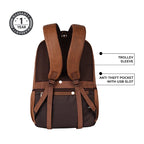 VIPUL VIBE Vintage 4 19"/29L anti theft faux leather Medium Water Resistant Laptop Backpack/Casual Backpack/Daypack/Travel Backpack/College Bag For Men/Women(Tan-Brown)