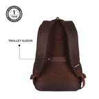 VIPUL VIBE Aspire 3 19"/35L Faux Leather Large Water Resistant Laptop Backpack/Daypack/Travel Backpack/College Bag For Men/Women(Brown-Tan)