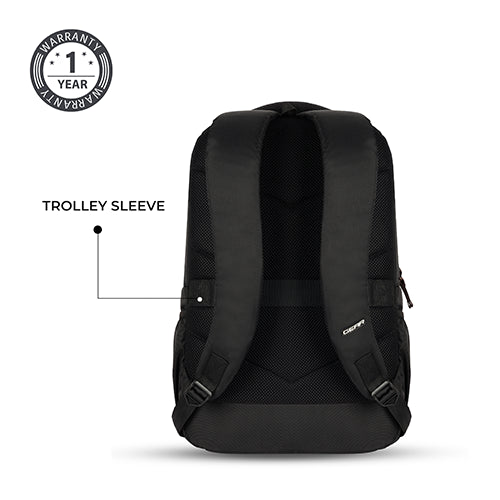 VIPUL VIBE Aspire 3 19"/35L Faux Leather Large Water Resistant Laptop Backpack | Casual Backpack | Daypack | Travel Backpack | College Bag For Men/Women(Brown-Black)