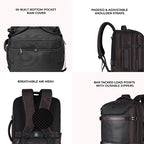 Gear Turbo 4 19"/40L Anti Theft Large Water Resistant Laptop Backpack with Raincover/Casual Backpack/Daypack/Travel Backpack/College Bag For Men/Women(Brown-Black)