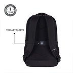 Gear Aspire 3 19"/35L Faux Leather Large Water Resistant Laptop Backpack | Casual Backpack | Daypack | Travel Backpack | College Bag For Men/Women(Black-Grey)