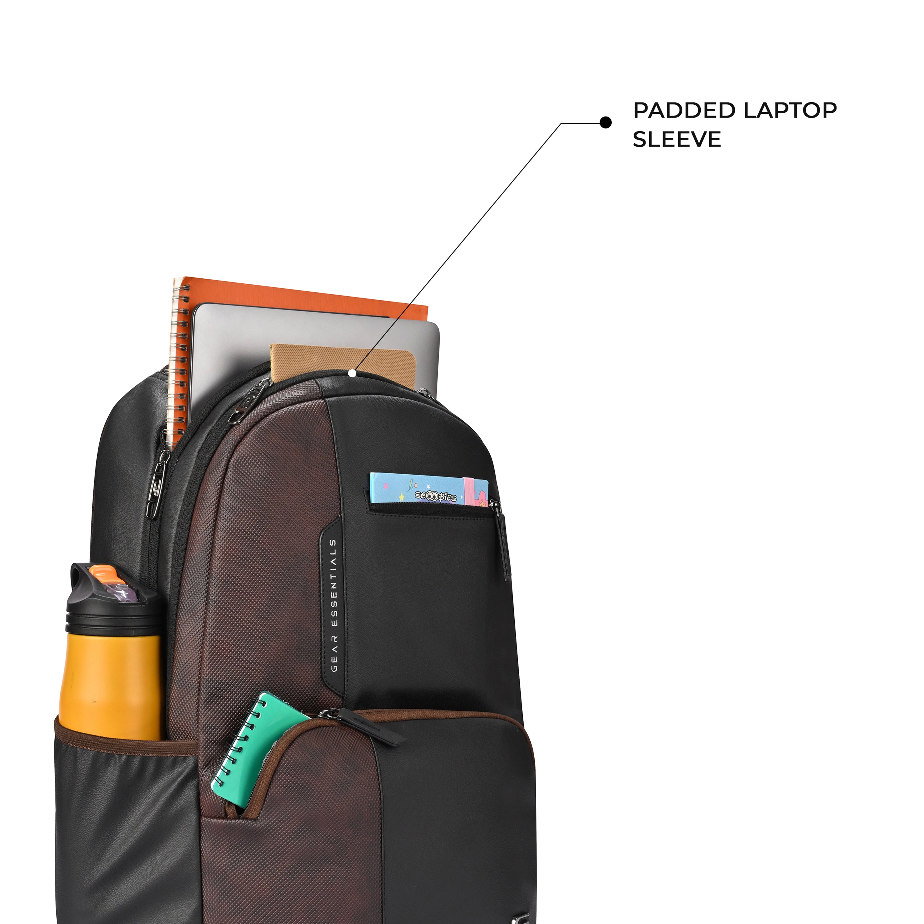 VIPUL VIBE Vintage 2 Faux Leather(Without Antitheft) 19"/34L Large Water Resistant Laptop Backpack/Casual Backpack/Daypack/Travel Backpack/College Bag For Men/Women(Black-Brown)