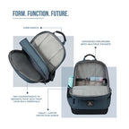 VIPUL VIBE Vintage Boxy 18"/26L Medium Faux Leather Water Resistant Laptop Backpack/Casual Bag/Daypack/College Backpack/Travel Backpack For Men/Women (Blue - Black)
