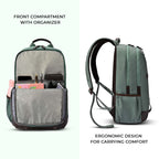 VIPUL VIBE Classic 4 19"/31L anti theft faux leather Medium Water Resistant Laptop Backpack/Casual Backpack/Daypack/Travel Backpack/College Bag For Men/Women(Pista Green - Brown)