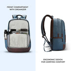 Gear Classic 6 18"/31L Antitheft Large Faux Leather Water Resistant Laptop backpack/Laptop backpack/Casual Backpack/Daypack/Travel Backpack/College Bag For Men/Women(Teal-Brown)