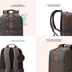 VIPUL VIBE Classic 4 19"/31L anti theft faux leather Medium Water Resistant Laptop Backpack/Casual Backpack/Daypack/Travel Backpack/College Bag For Men/Women(Brown - Black)