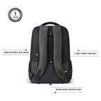 VIPUL VIBE Quantum 3 18"/29L Antitheft Large Faux Leather Water Resistant Laptop backpack with Raincover/Laptop backpack/Casual Backpack/Daypack/Travel Backpack/College Bag For Men/Women(Black-Black)