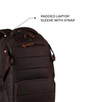 Gear Aspire 3 19"/31L Faux Leather Large Water Resistant Laptop Backpack | Casual Backpack | Daypack | Travel Backpack | College Bag For Men/Women(Brown - Brown)
