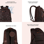 VIPUL VIBE Aspire 3 19"/31L Faux Leather Large Water Resistant Laptop Backpack | Casual Backpack | Daypack | Travel Backpack | College Bag For Men/Women(Brown - Brown)