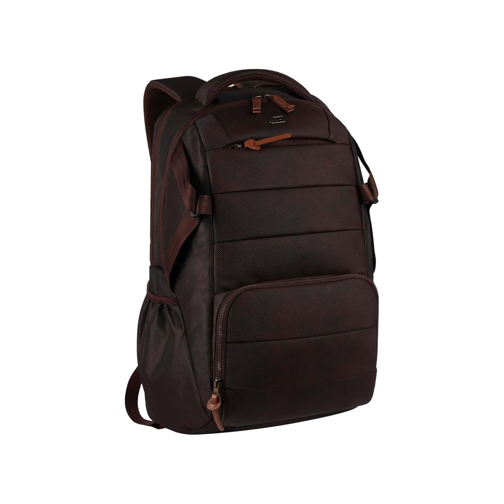 VIPUL VIBE Aspire 3 19"/31L Faux Leather Large Water Resistant Laptop Backpack | Casual Backpack | Daypack | Travel Backpack | College Bag For Men/Women(Brown - Brown)