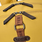 VIPUL VIBE Classic 4 19"/31L anti theft faux leather Medium Water Resistant Laptop Backpack/Casual Backpack/Daypack/Travel Backpack/College Bag For Men/Women(Yellow - Brown)